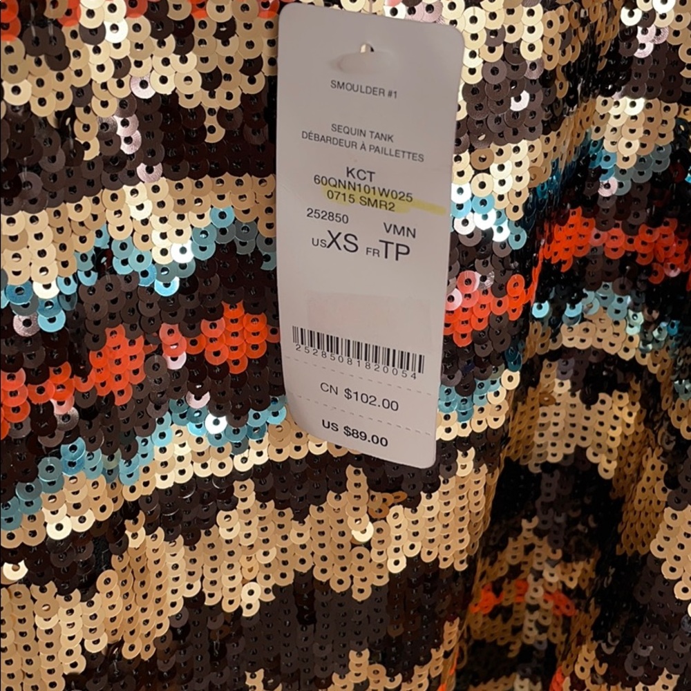 Bebe Cropped Sequin Top - image 2